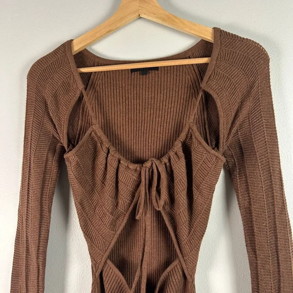 H:ours (Revolve) Willa  Rib Knit Long Sleeve Mini Dress